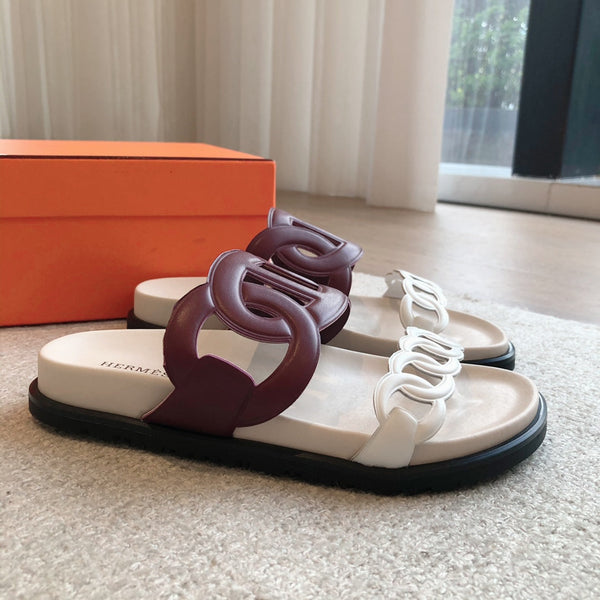 HM Extra Sandal Burgundy White in Cowhide 743963