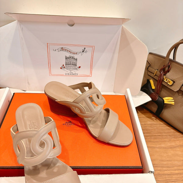 HM Sandal 60 Beige in Calfskin 743968
