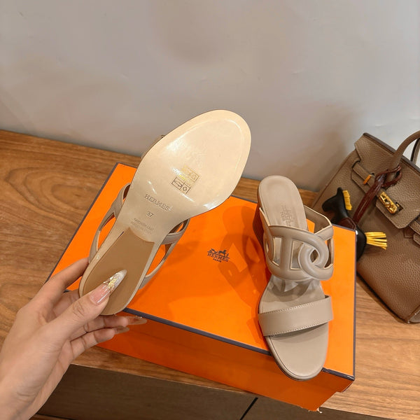 HM Sandal 60 Beige in Calfskin 743968