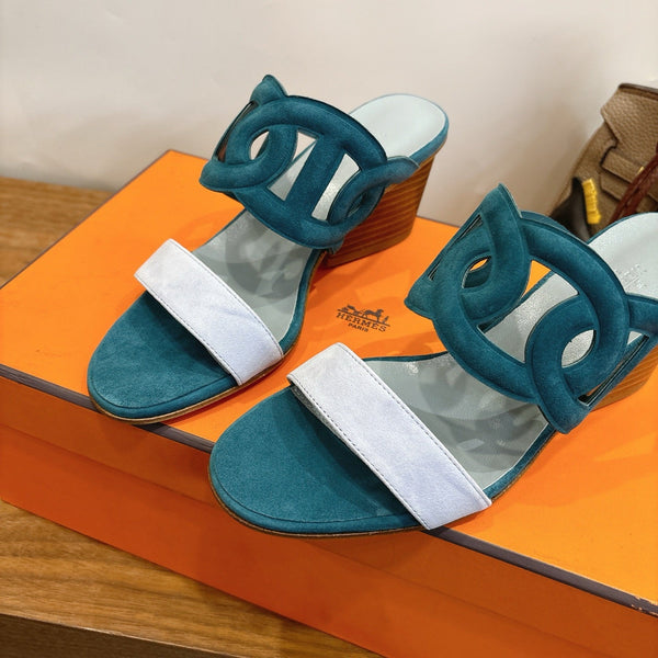 HM Sandal 60 Deep teal in Suede 743974