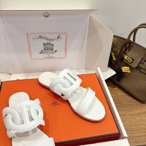 HM Sandal White in Calfskin 743975