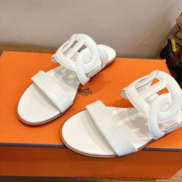 HM Sandal White in Calfskin 743975
