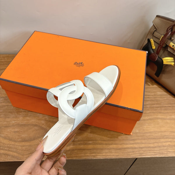 HM Sandal White in Calfskin 743975