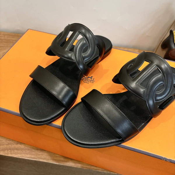 HM Sandal Full Black in Calfskin 743979