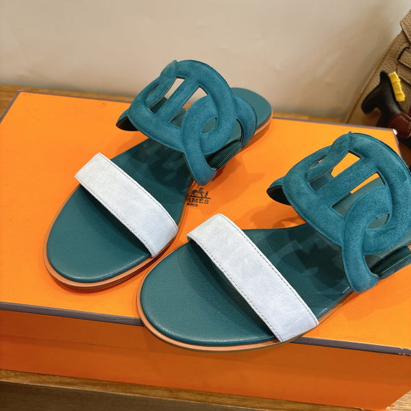 HM Sandal Deep teal in Suede 743983