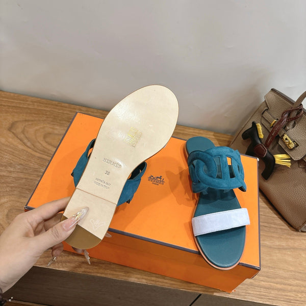 HM Sandal Deep teal in Suede 743983