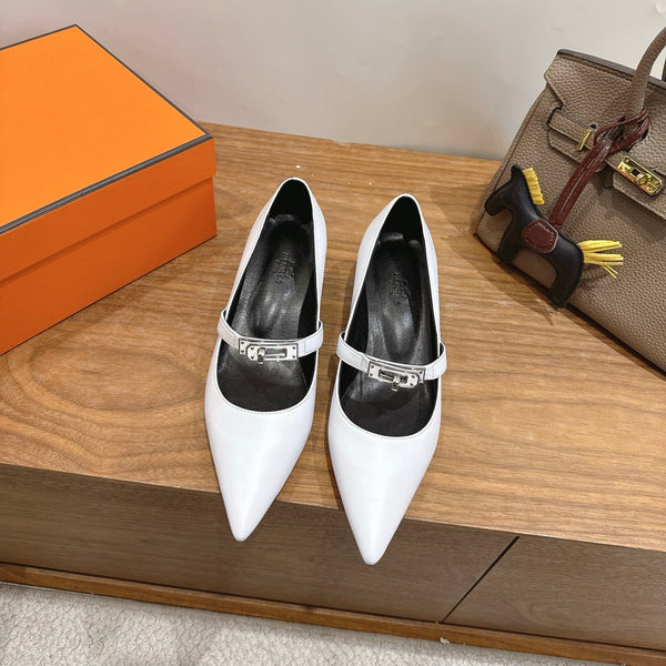HM 26 Majeste 45 Pump White in Cowhide 744117