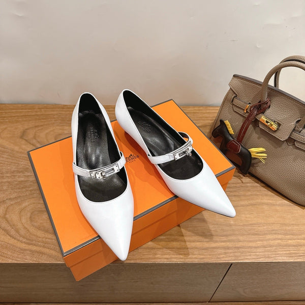 HM 26 Majeste 45 Pump White in Cowhide 744117