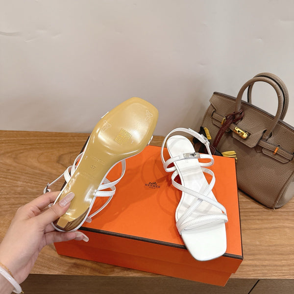 HM June Sandal White in Cowhide 744047