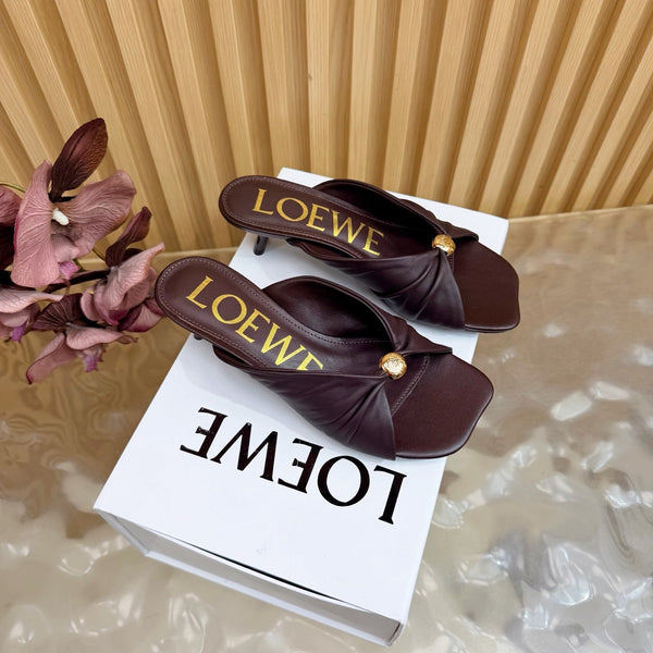 Sandale souple Loew Pebble 55 Chocolat en peau de mouton 749417