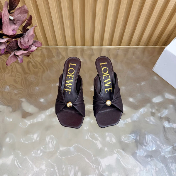 Sandale souple Loew Pebble 55 Chocolat en peau de mouton 749417