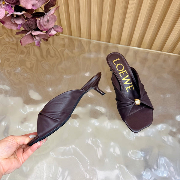 Sandale souple Loew Pebble 55 Chocolat en peau de mouton 749417