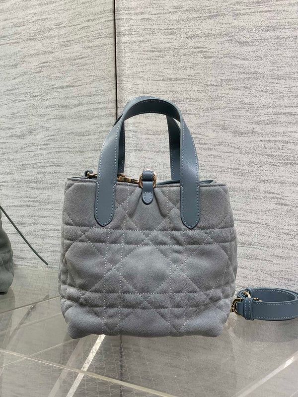 CD Toujours Vertical Bag 18cm Light Blue in Suede 286503
