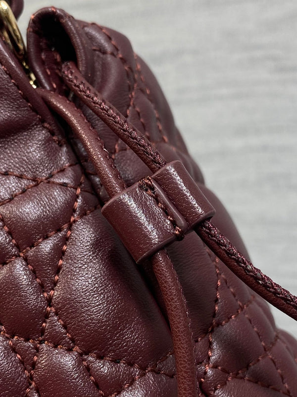 Sac CD Dior Adiorable 22cm bordeaux en cuir matelassé 286633
