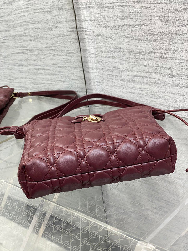 Sac CD Dior Adiorable 22cm bordeaux en cuir matelassé 286633