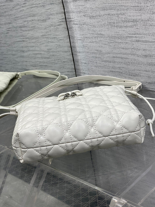 CD Dior Adiorable Bag 22cm White in Quilted Leather 286635