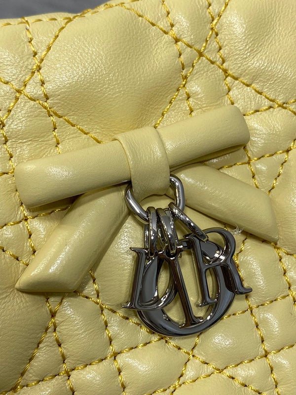 CD Dior Adiorable Bag 22cm Yellow in Quilted Leather 286645