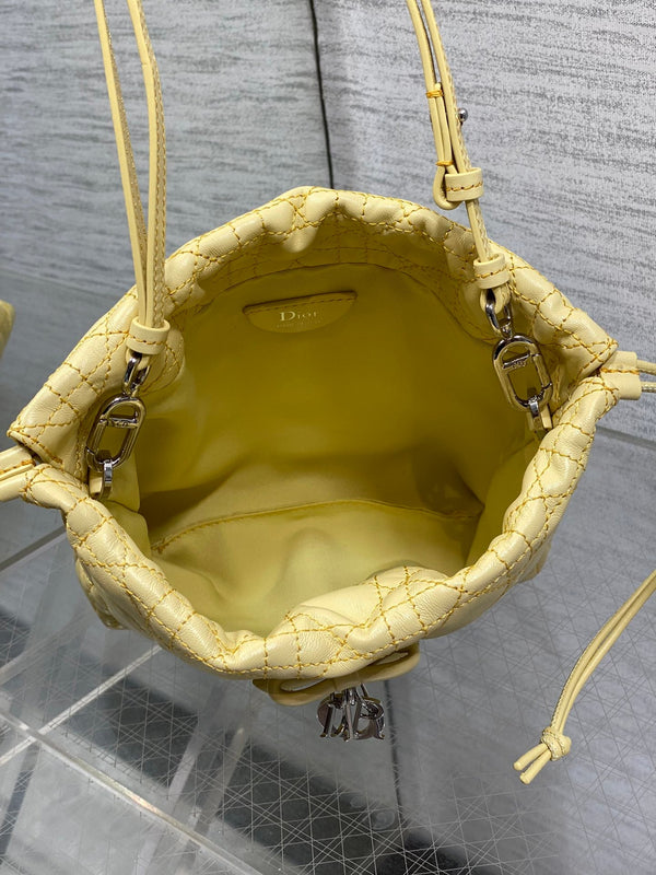 CD Dior Adiorable Bag 22cm Yellow in Quilted Leather 286645
