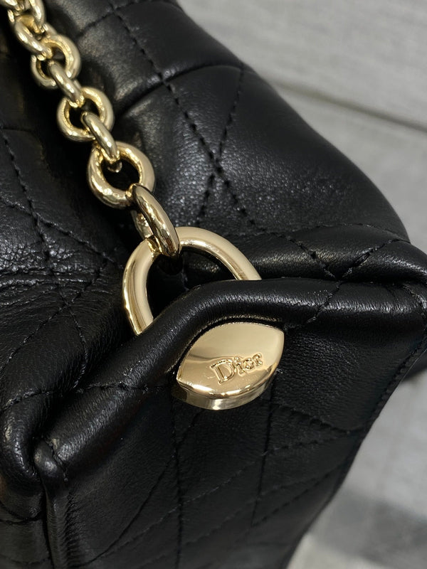 CD 26 Trianon Hobo Chain Bag 21cm Black in Cowhide 286596