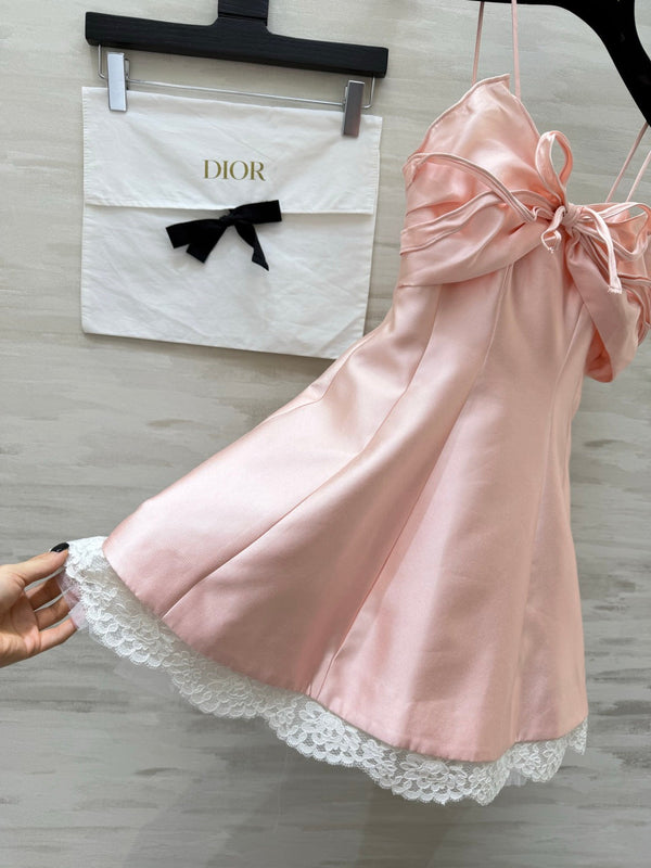 CD 26 Sweet Bow-Tie Princess Dress Pink in Cotton 379204