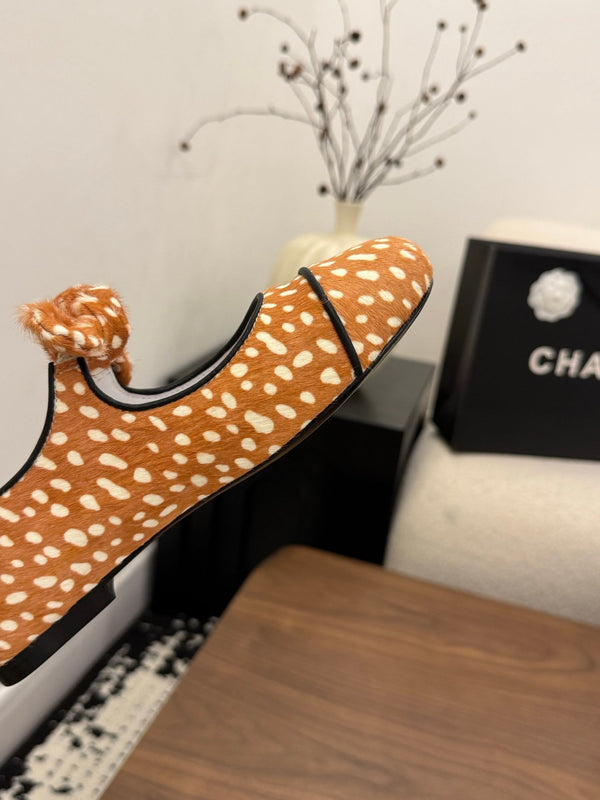 CC 26 Babies à pois orange en poil de poney 756093