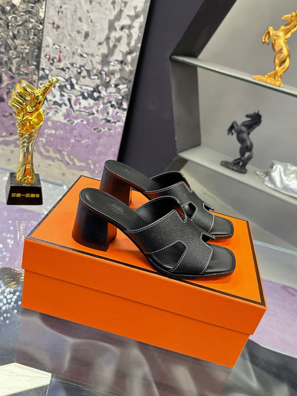 HM Sandal 90mm Black in Cowhide 757935