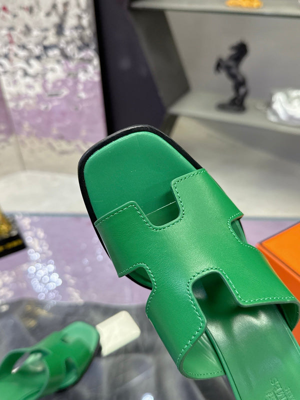 HM Sandal 90mm Green in Cowhide 757941