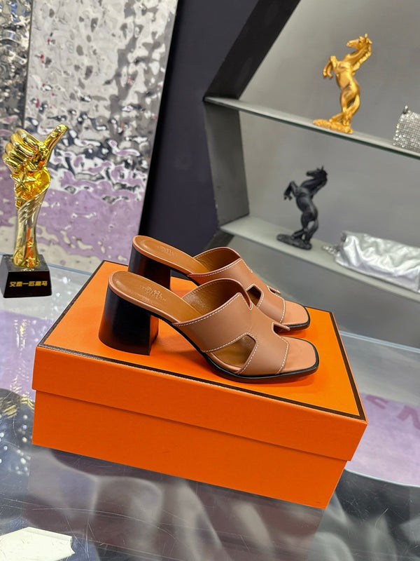 HM Sandal 90mm Brown in Cowhide 757942