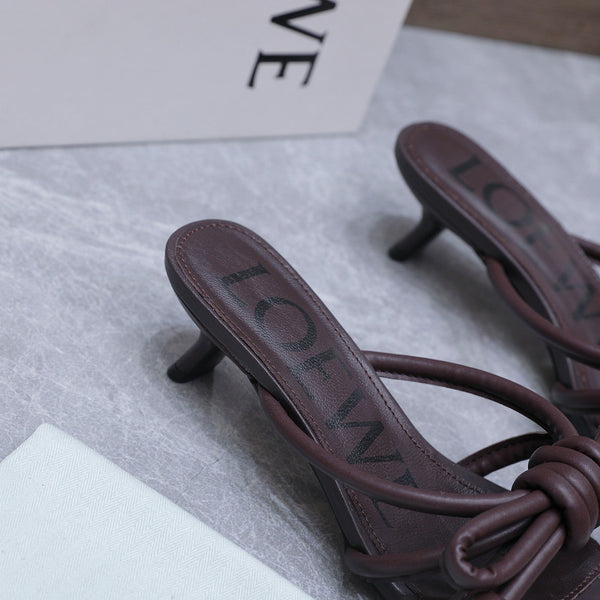 Loew 26 Knot Sandals 45mm Chocolate in Lambskin 759440
