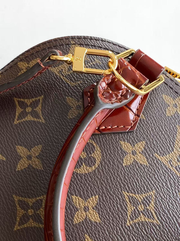 LV Alma BB Handbag 23.5cm Brown Burgundy in Monogram with Cowhide trim 287226