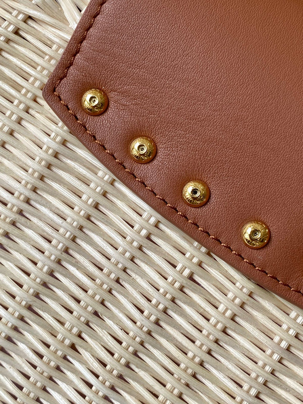 LV Capucines Mini Handbag Brown in Rattan and Cowhide leather 287159