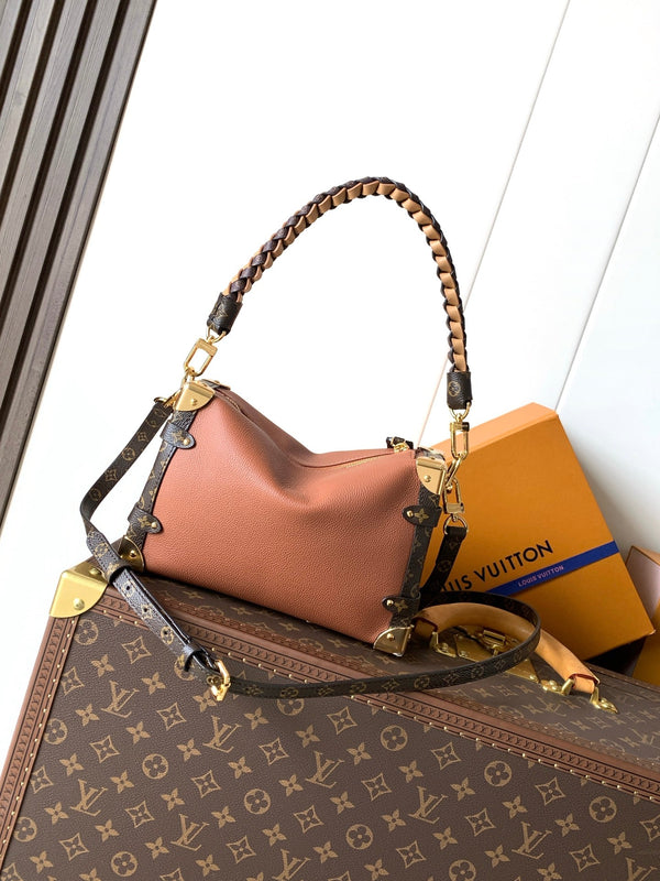 LV Side Trunk Bag 23.5cm Brown in Cowhide 287099