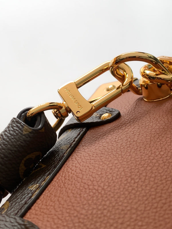 LV Side Trunk Bag 23.5cm Brown in Cowhide 287099
