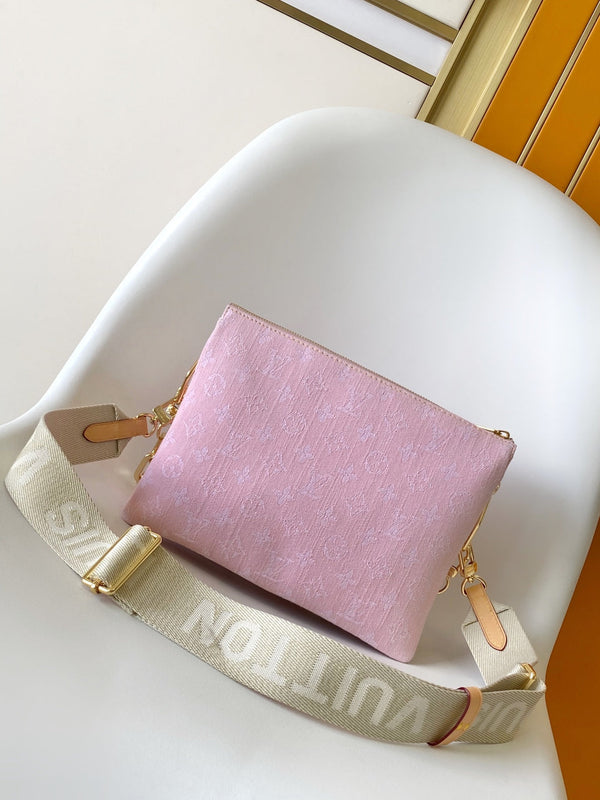 LV Coussin Bag 26 Pink in Cotton Denim 287003