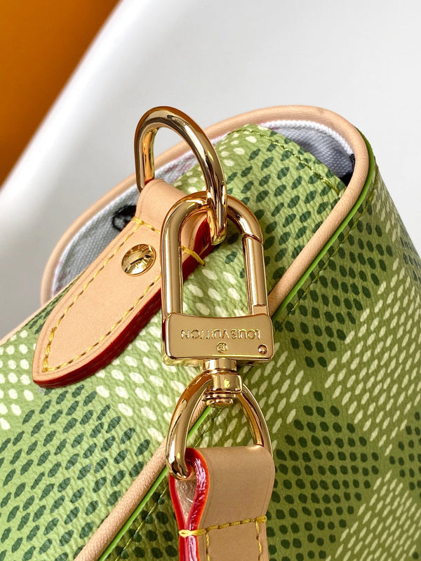 LV Montsouris Bag 20cm Green in Monogram Macassar coated canvas 286942