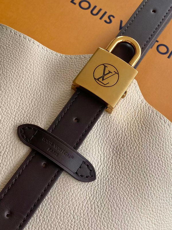 LV Low Key Hobo Bag 28 White Black in Smooth Cowhide 286849
