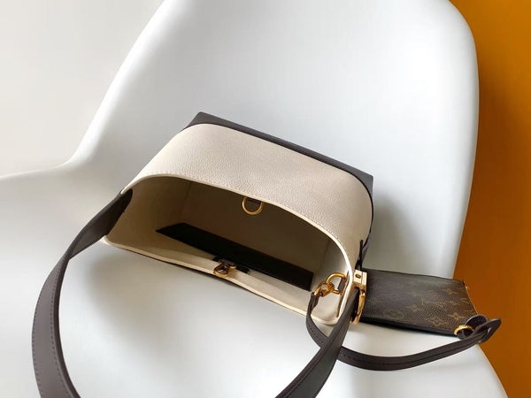 LV Low Key Hobo Bag 28 White Black in Smooth Cowhide 286849