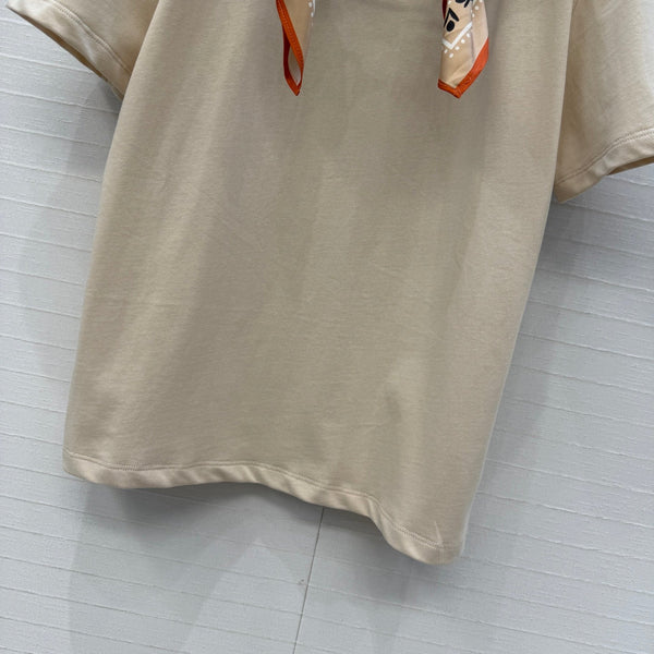 T-shirt HM beige en coton 381540
