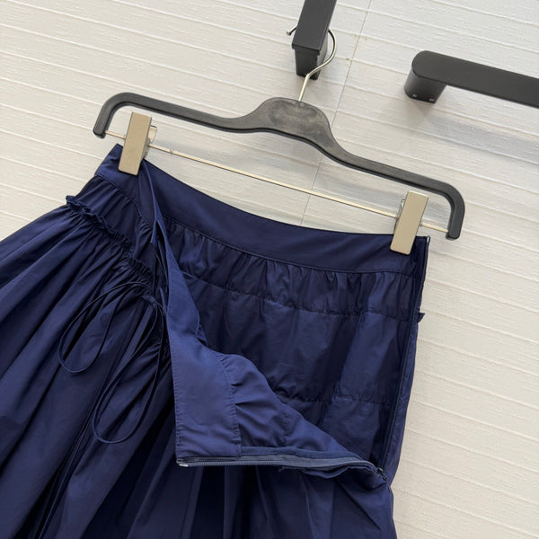 Loew Tiered Tulle Skirt Navy Blue in Cotton 381554