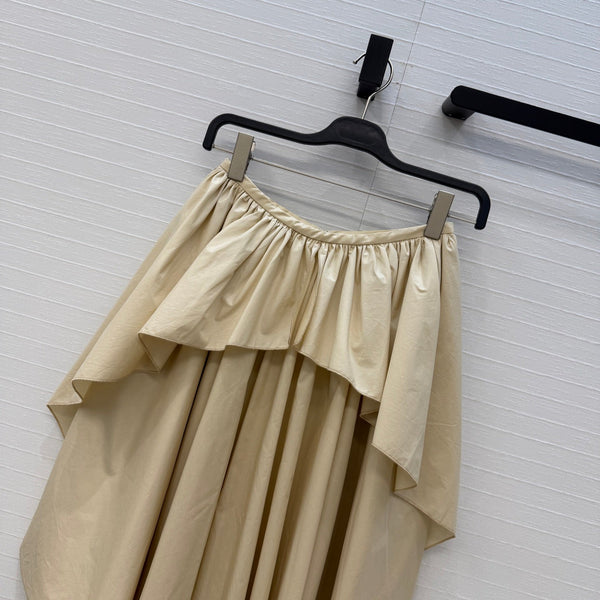 Jupe plissée irrégulière bouffante Loew Beige clair en coton 381521