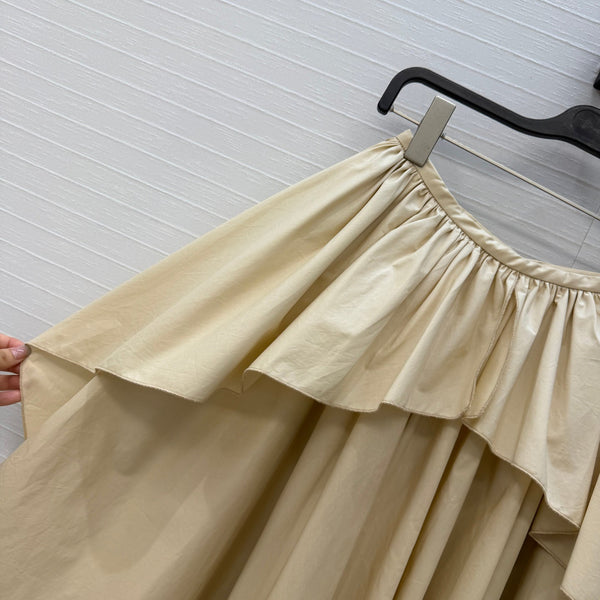Jupe plissée irrégulière bouffante Loew Beige clair en coton 381521