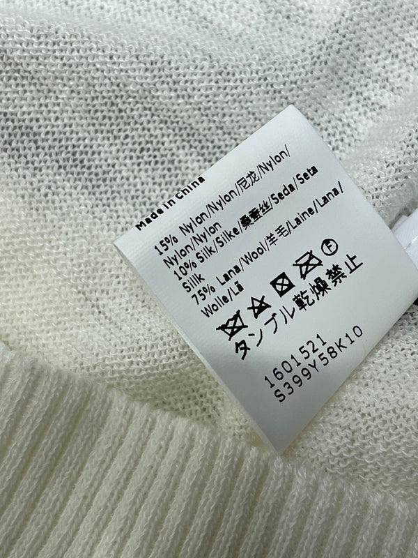 Loew 26 Embroidered Collared Knit Vest White in Wool 382065