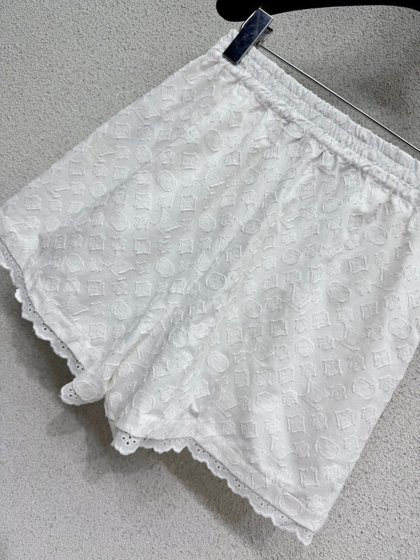 LV Shorts White in Cotton 382446