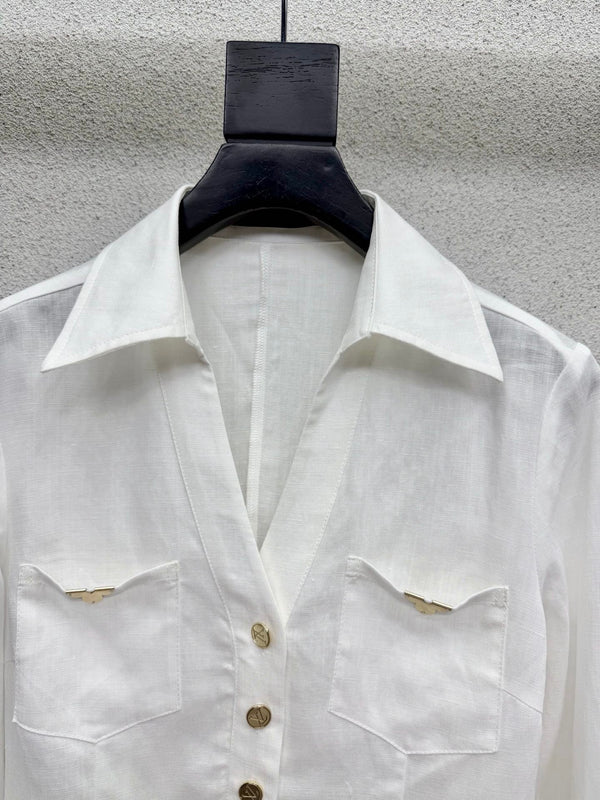 LV Shirt Set White in Linen 382415