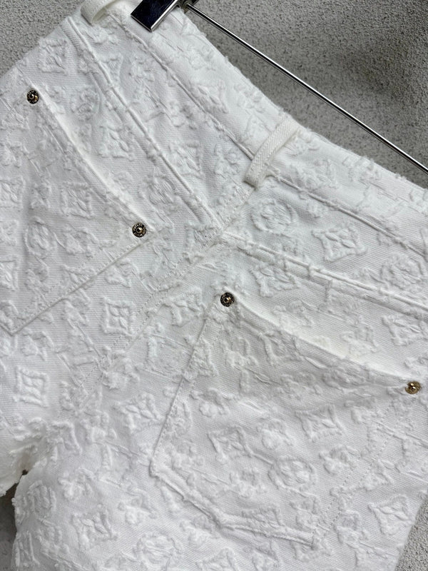 LV Shorts White in Cotton 382438