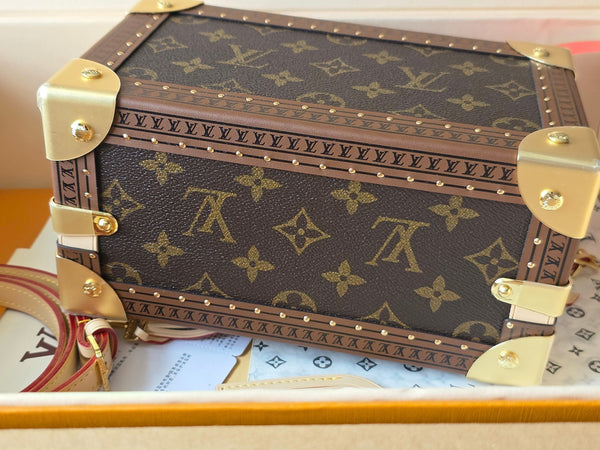 LV Petite Malle Bag 22.5cm Brown in PVC Fabric with Leather 287735
