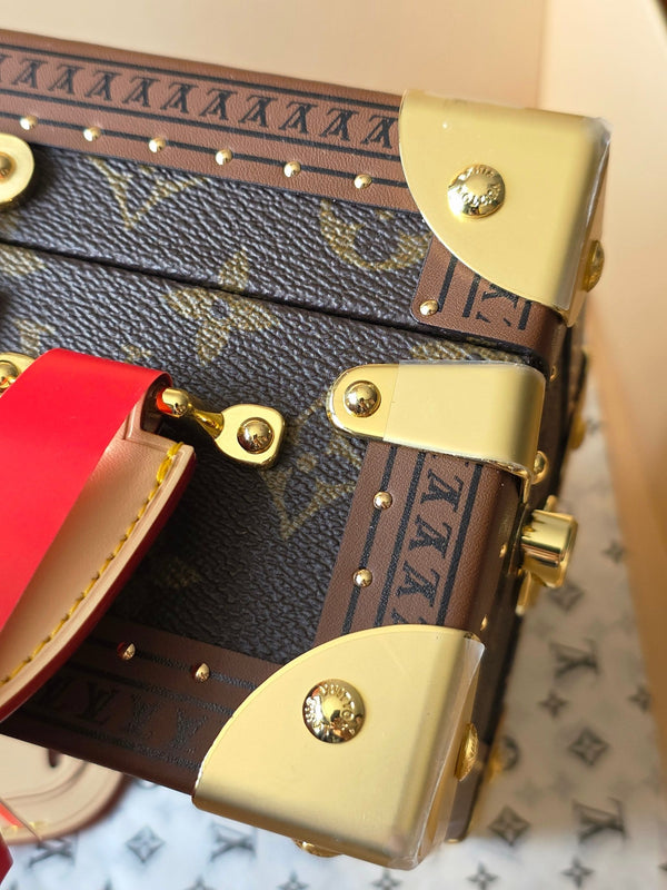 LV Petite Malle Bag 22.5cm Brown in PVC Fabric with Leather 287735