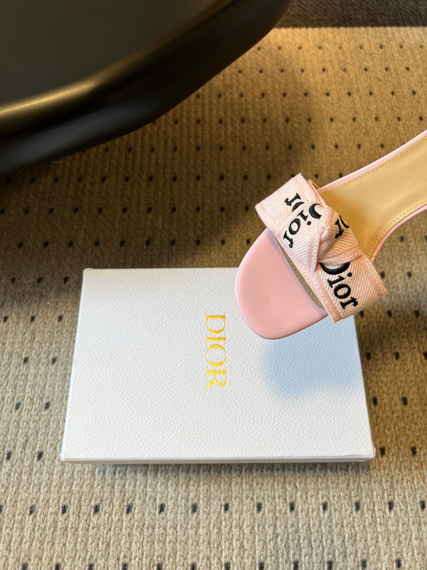 CD 26SS Letter Webbing Sandals 40 Pink in Fabric 789476