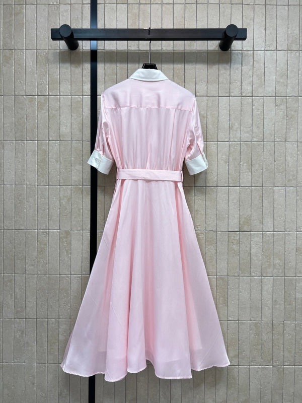 CD 26 Pink Striped Dress in Polyester 385731