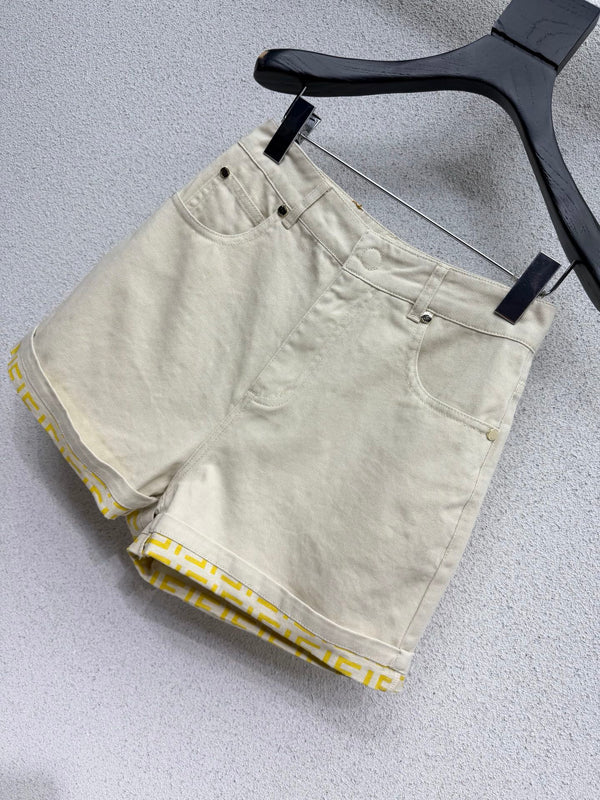 FD Denim Shorts with Rolled-up Cuffs in Cotton 384276